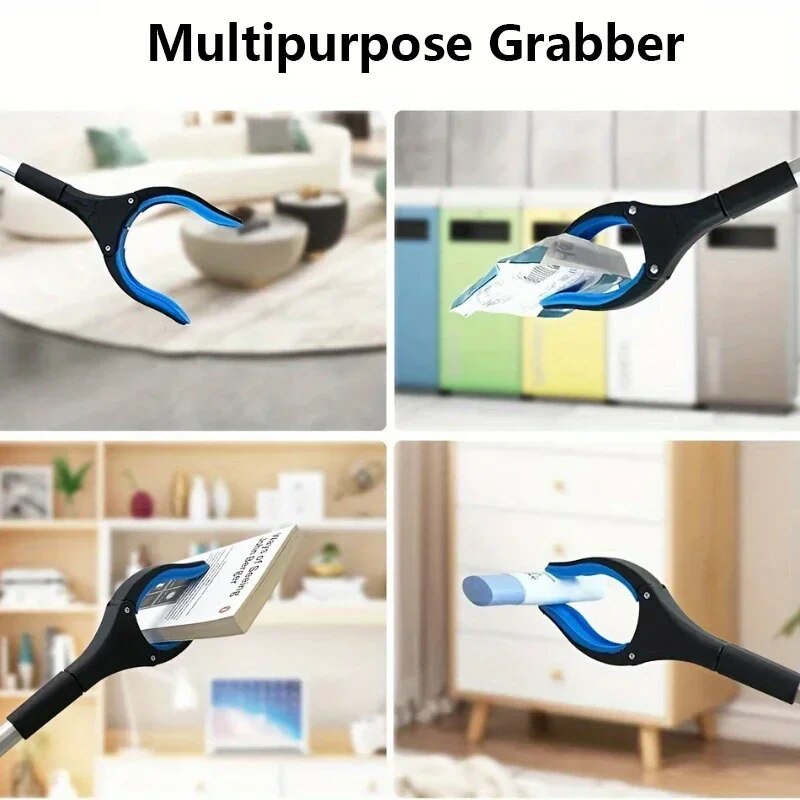 Foldable Gripper Extender Hand Tools Litter Reachers Pickers Collapsible Garbage Grabber Pick Up Tools Broom and Dustpan Set