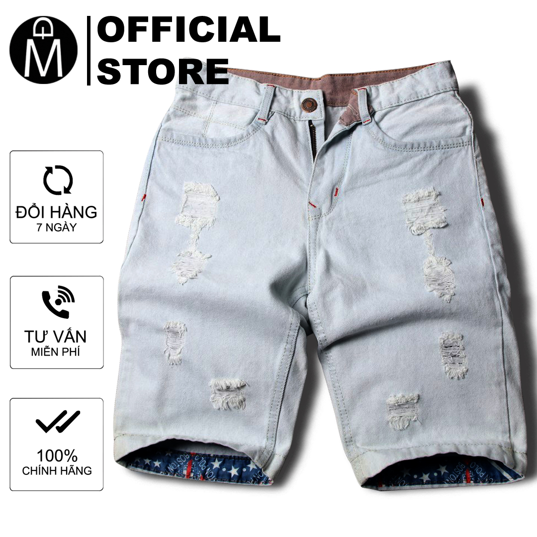 Quần short jean nam MĐ Q416 xám xanh quần đùi nam thời trang