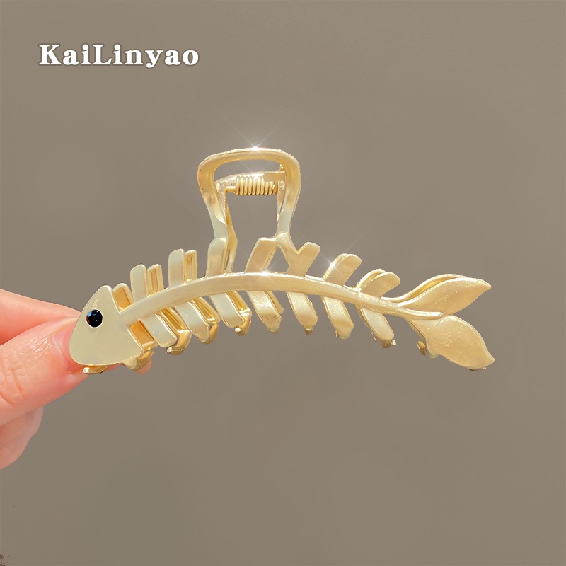 (mới)kẹp tóc kim loại hình cá mập bằng kim loại cho nữ