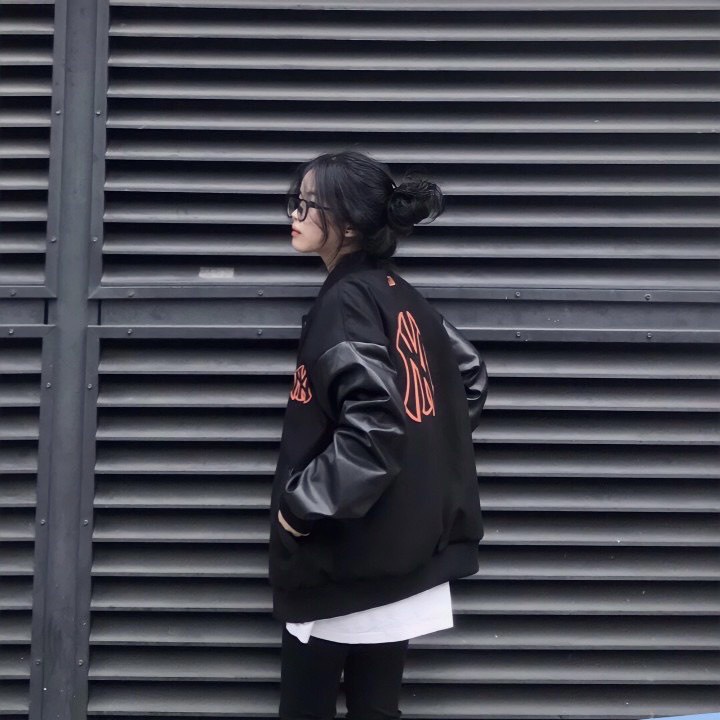 Áo khoắc bomber MLB NY da dạ chất liệu cao cấp