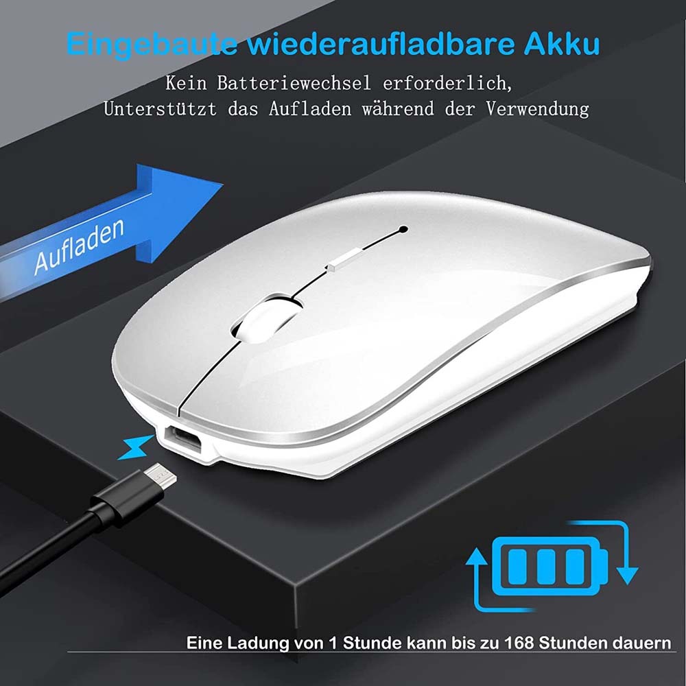 Bluetooth Mouse Rechargeable Wireless Mouse for MacBook Pro/Air/iPad/Laptop/PC