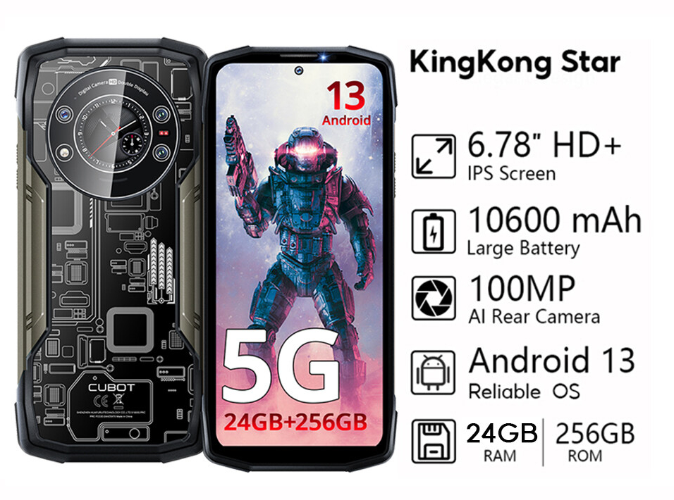 Cubot KingKong Star 5G Rugged Phone 10600mAh NFC 24GB+256GB 100MP Global  Version