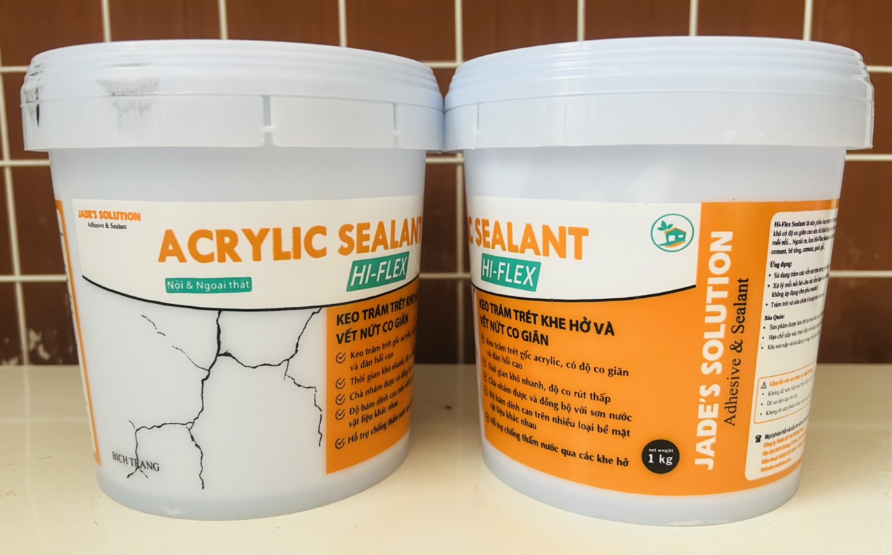 Keo trám vết nứt tường, khe hở gốc acrylic co giãn và đàn hồi cao acrylic sealant lotus 1 kg, 5kg