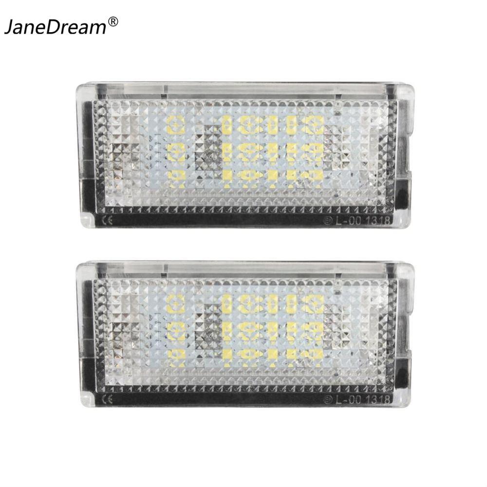 Janedream 2pcs car license plate light rear tail number plate lamp lighting assembly error free for bmw series e46 3 4d 1998-2005