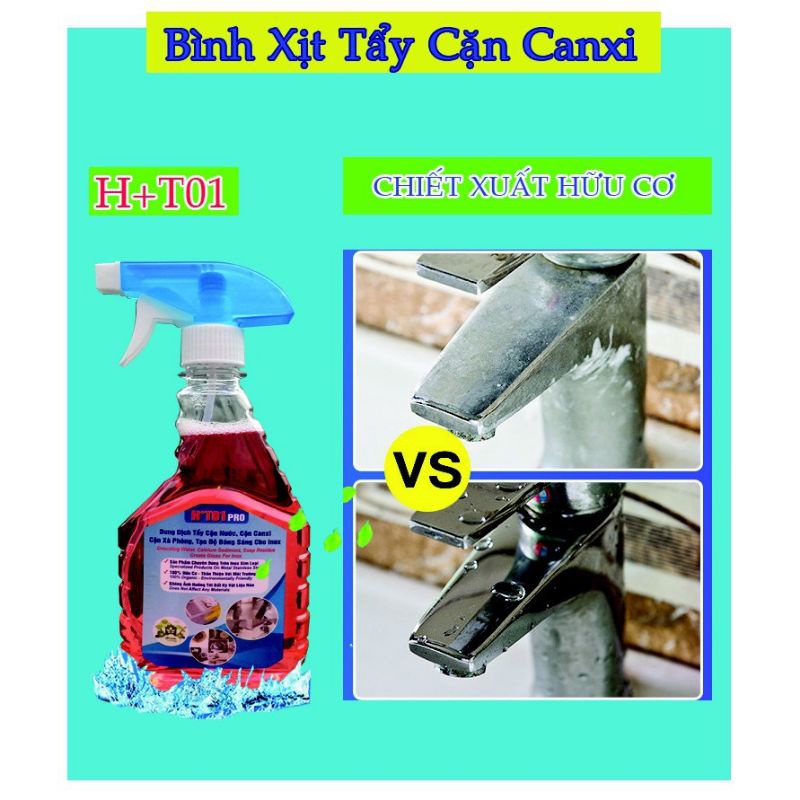 Bình xịt tẩy inox ht01, tạo độ bóng cho inox HT01, bình xịt tẩy cặn canxi trên inox HT01, cặn nước cứng, xà phòng