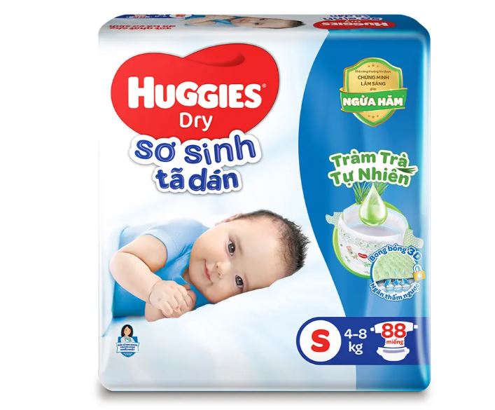 Tã/bỉm dán Huggies Skincare S80 +2 Miếng