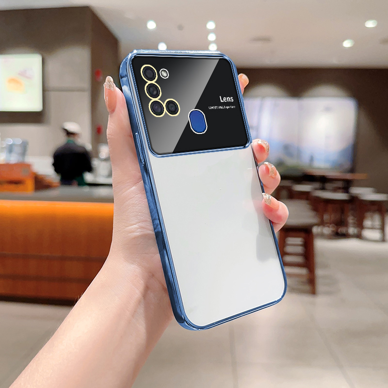 Clear Plating Phone Case For Samsung Galaxy A21S Case SamsungA21S Transparent Shockproof With Camera Protection Soft Cover