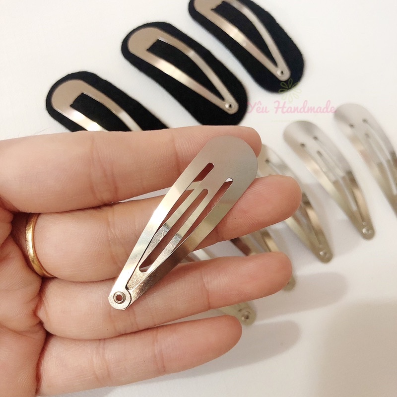 [Ảnh thật] Phôi kẹp tóc giọt nước làm handmade, kẹp tóc trơn Lazada