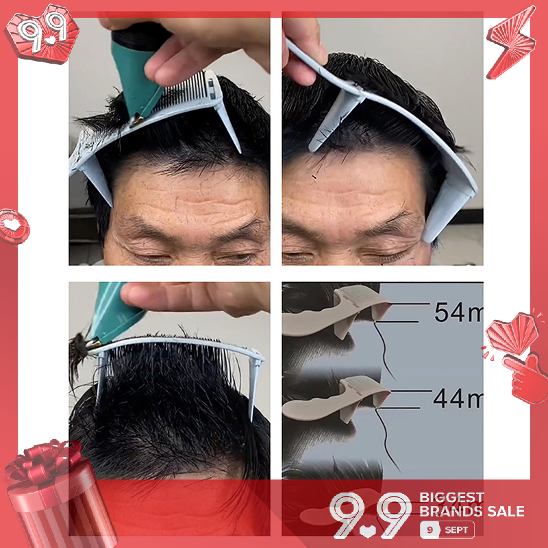 💖【Lowest price】Refreshing Cong Tóc Cắt Cắt Arced Lược Thợ Cắt Tóc Phẳng Top Cắt Tóc Lược Bàn Chải Làm Tóc Công Cụ Cắt Tóc Lược Bộ