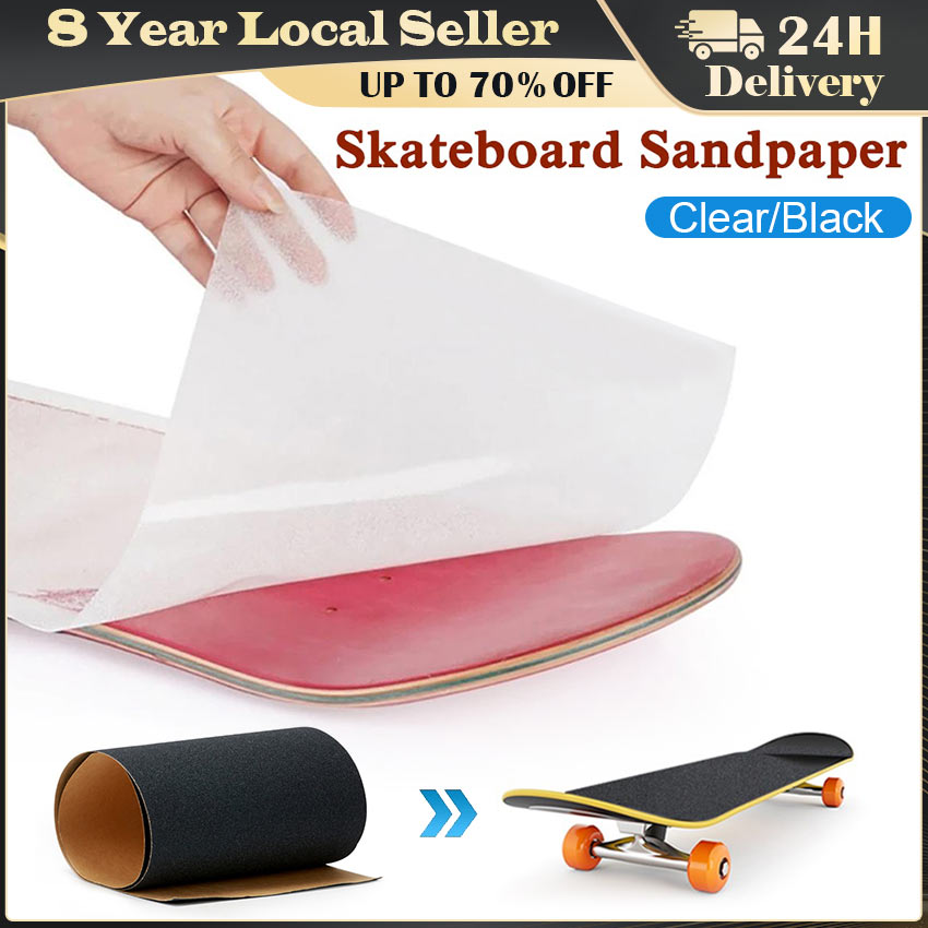 【84cm*23cm】Nonslip Skateboard Sandpaper Transparent Skateboard