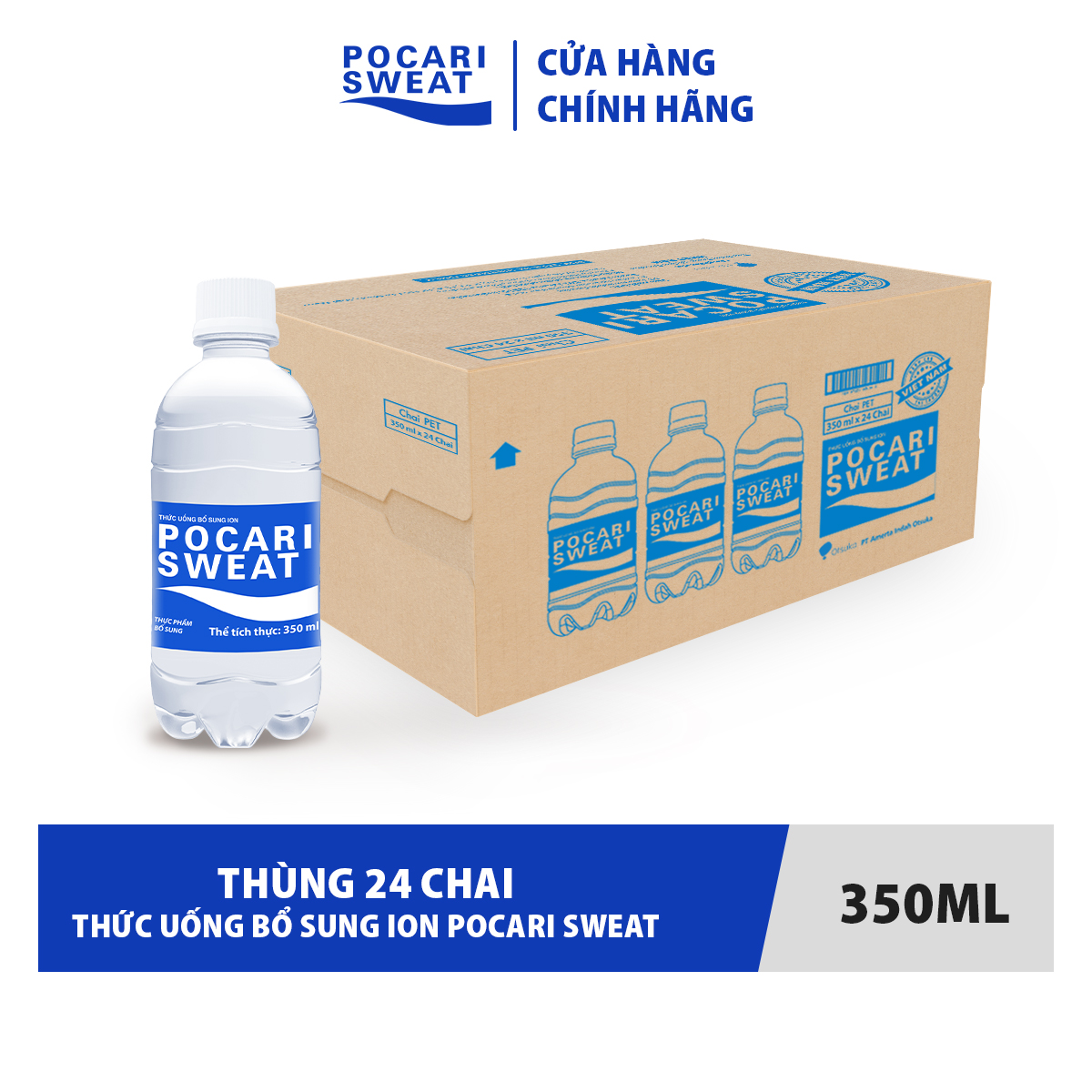 Thùng 24 Chai Thức Uống Bổ Sung ion Pocari Sweat 350ml Chai