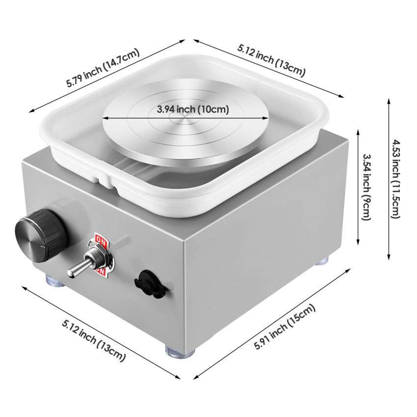 Mini Ceramic Wheel, Ceramic Wheel 6.5cm/10cm Rotary Table Mini Ceramic Machine Electric Ceramic Wheel DIY Clay Tool With Tray For Ceramic Work Ceramic Clay Art Crafts