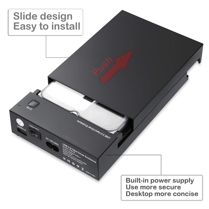 USB 3.0 3.5In SATA Hard Drive Disk External Enclosure SSD HDD Disk Case Support 16TB Drives Backup