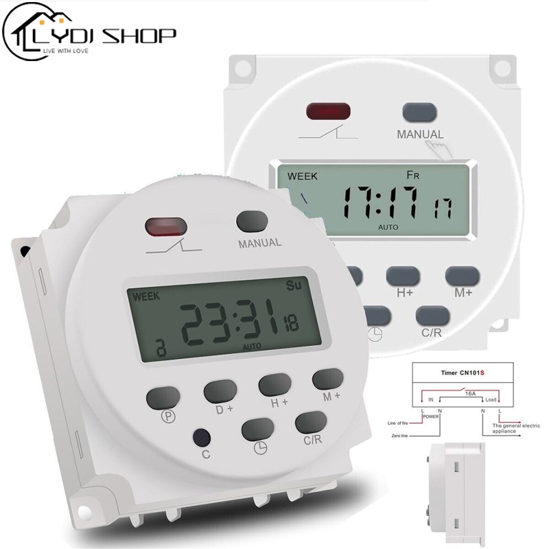 Dc 12v Lcd Digital Timer Programmable Time Week Date Display Energy-saving Timer With Memory Function