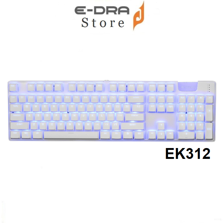 Bàn Phím Cơ EDRA EK312 Trắng LED Rainbow (Blue , brown , Red E-Dra switch )