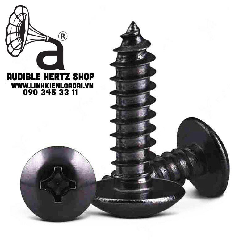 Vít gỗ đầu dù 4 cạnh bắt loa mạ kẽm M3, M4 (Combo 20 con)