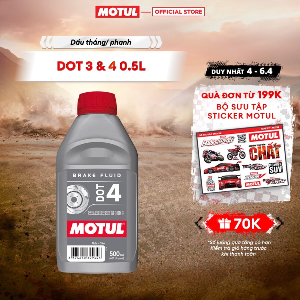 Dầu thắng / phanh MOTUL BRAKE FLUID DOT 4 0.5L