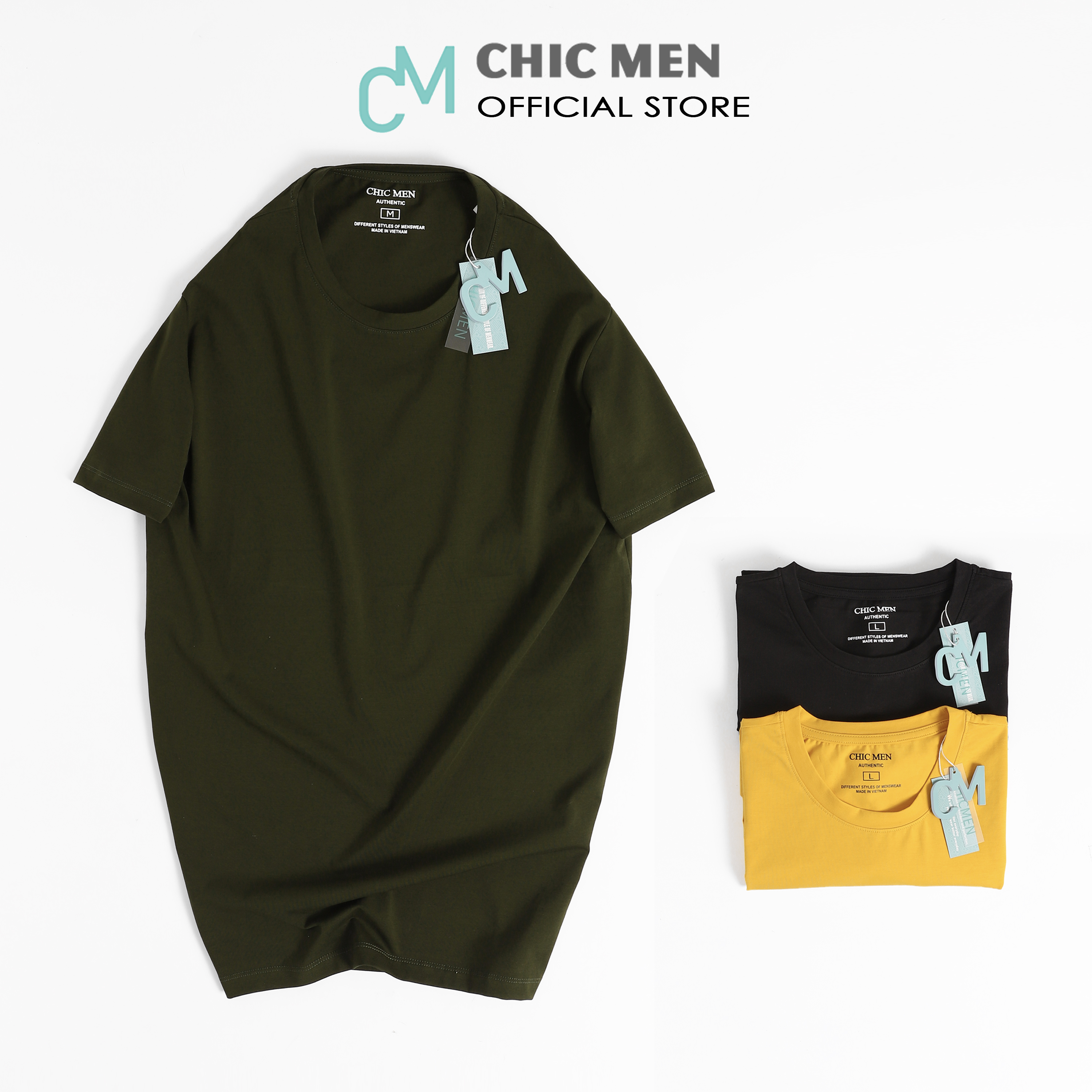 Áo Thun nam cổ tròn BASIC năng động, trẻ trung, 3 màu - CHICMEN