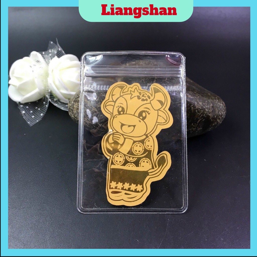 Thần TàiI May Mắn-Miếng dán điện thoại mạ vàng 24k trâu vàng, Mèo Thần Tài