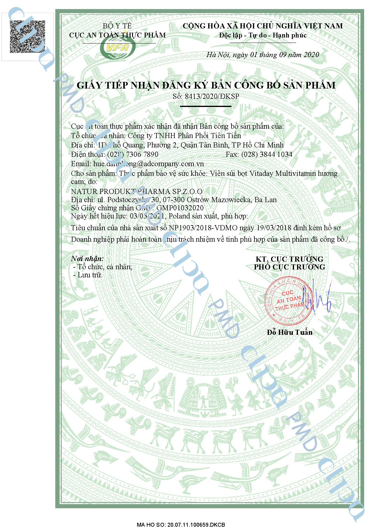 VITADAY MULTIVITAMIN (VIÊN SỦI) HƯƠNG CAM