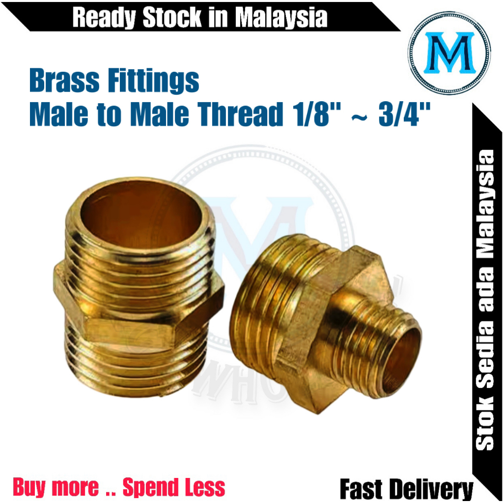 Brass Male Thread Fitting Reducing Equal Nipple Male Thread 1 8 3 brass-male-thread-fitting-reducing-equal-nipple-male-thread-1-8-3