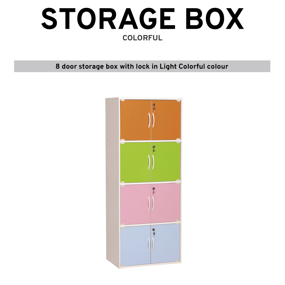 8 Door Storage Box with Lock Storage File Locker