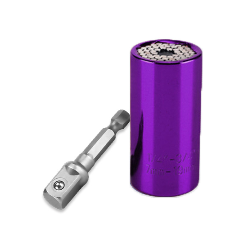 Multipurpose sleeve multi-functional ratchet 7-19 three piece set 3/8 extension rod alloy Luofan steel magic wheel sleeve