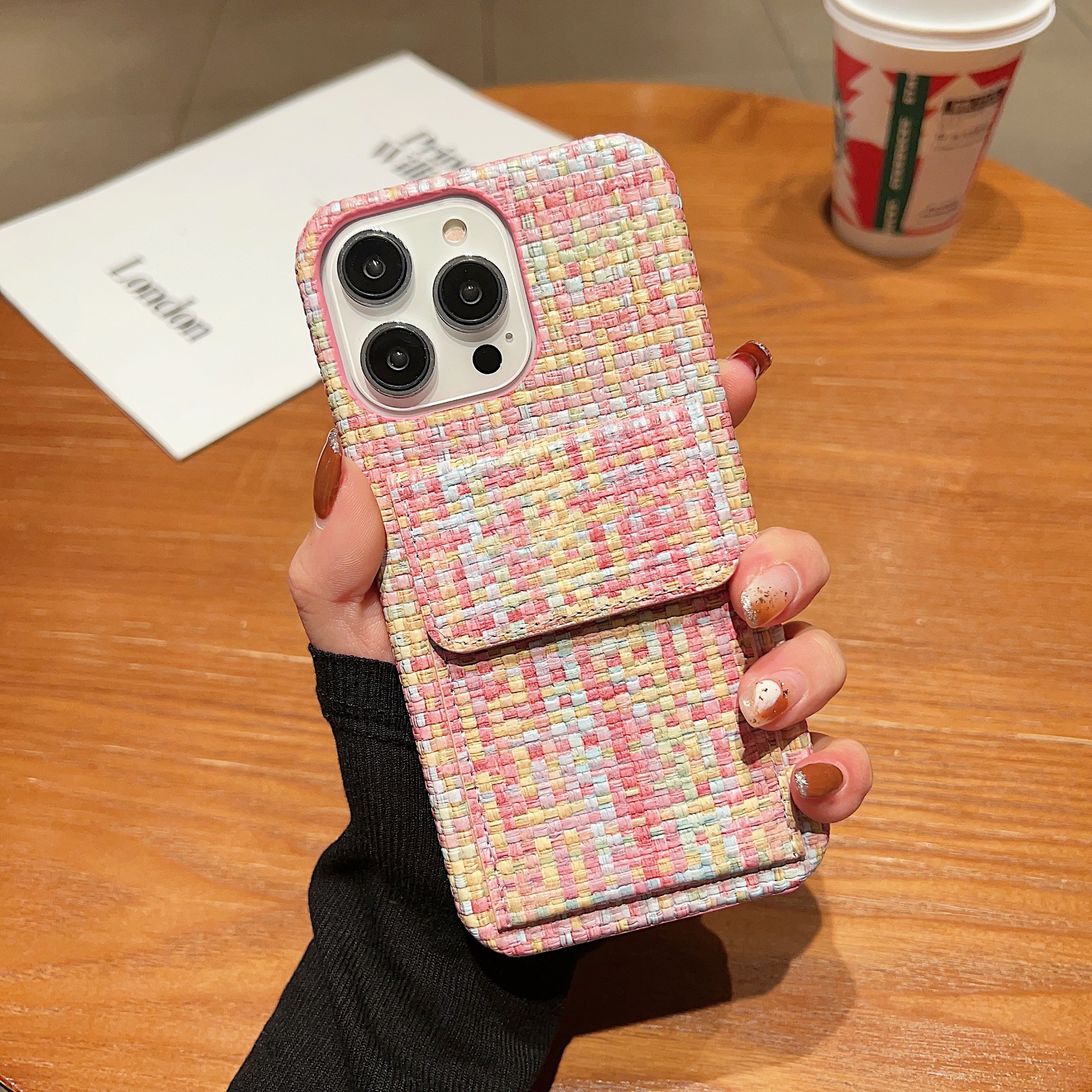 Leather woven pattern case phone case for iphone 15 pro max 14 13 12 11 pro max x xr xs xs max 7 8plus se 2020 card case