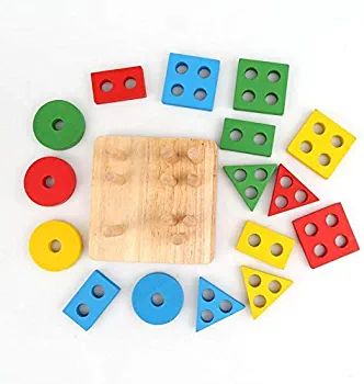 Wooden Puzzle toy Educational DIY Baby Toys Wooden Geometric Sorting Board Montessori Kids Educational Toys Building Puzzle Child Gift.