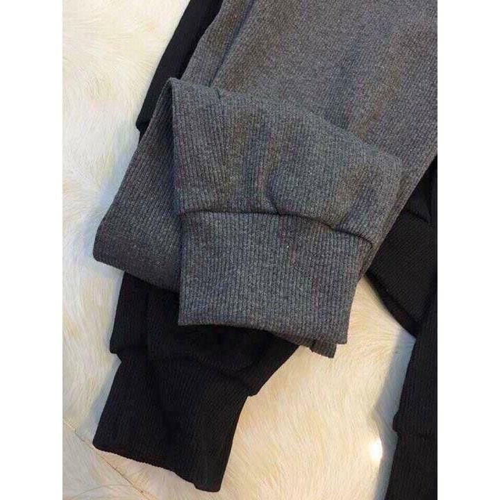 Quần jogger len tăm gân bo gấu không chun - hàng vnxk zara