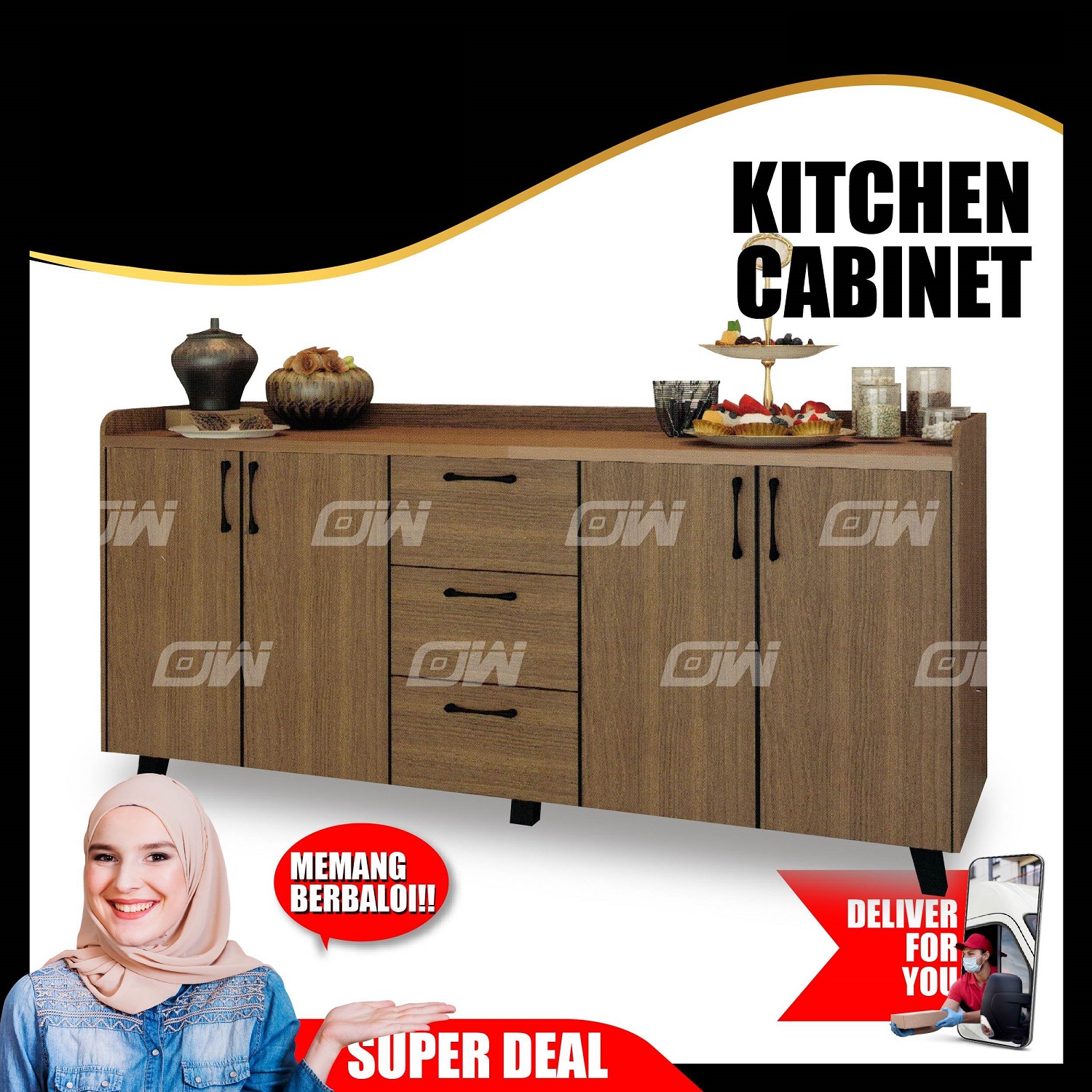 SA 6Feet Kitchen With Thick Stainless Steel Table Top