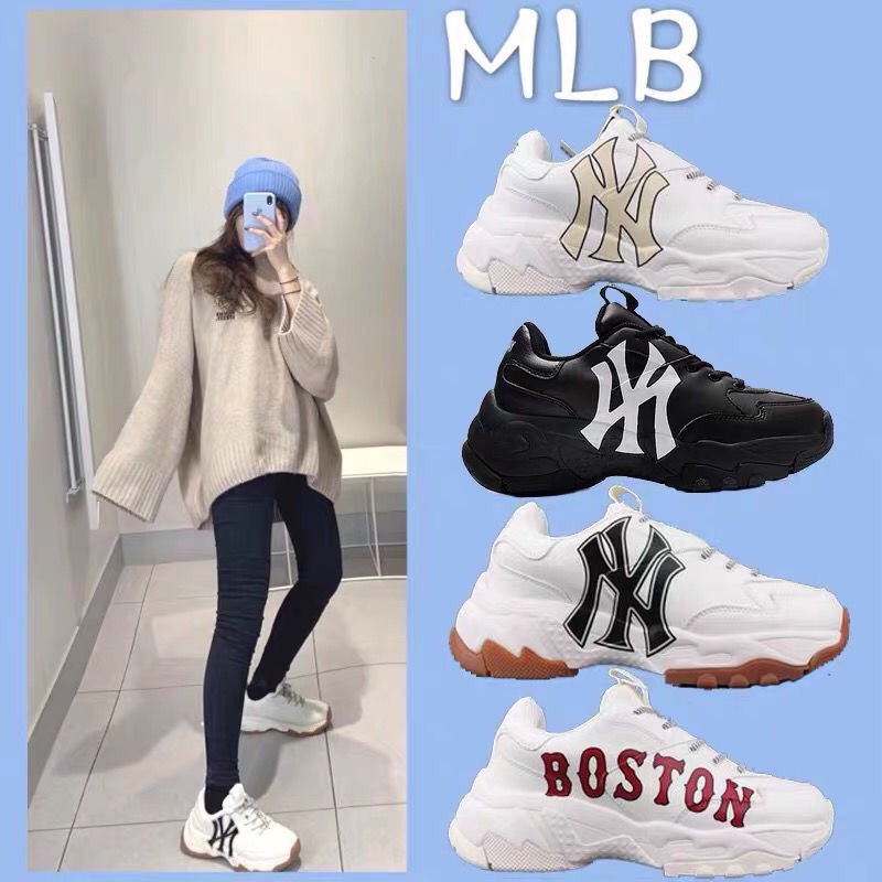 Giày thể thao đế độn MLB ny, MLB la, MLB boston các màu HOt trend nam nữ sneaker tăng chiều cao