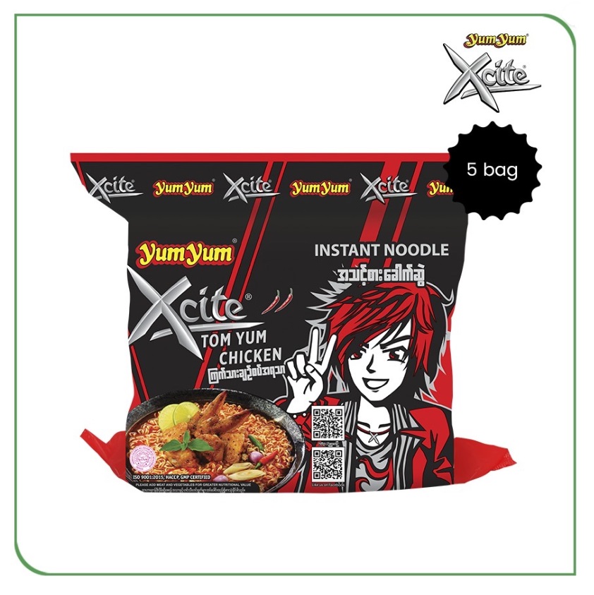 Yum Yum Xcite Instant Noodle Tom Yum Mala Shrimp Chicken Creamy
