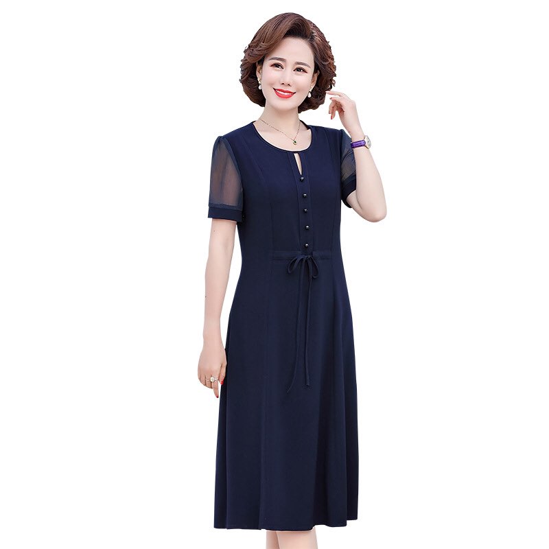 Đầm trung niên , đầm suông cho mẹ , đầm dự tiệc trung niên, chất liệu lụa voan mịn, ngắn tay dài phủ gối , kiểu dáng suông có dây rút định hình eo sang trọng, chất liệu mát mẻ  Mimostore- .Mi.01675