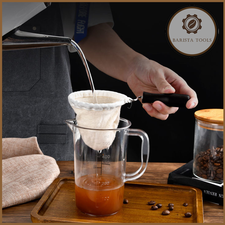 Vợt lọc cà phê cán gỗ  Dụng cụ Barista