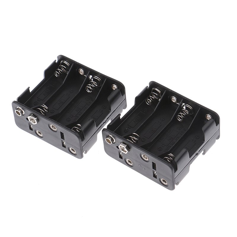 HALJIA 2Pcs 9V AA 6 X 1.5V Plastic CELL Battery Clip Slot Holder Case Battery Storage Box Double Deck/Back To Back With Wire Leads - View #4