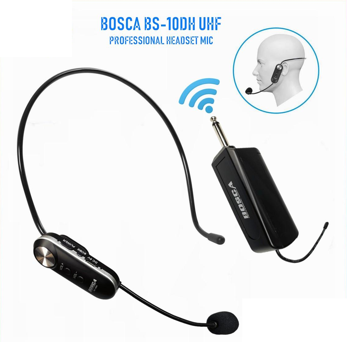 KENLEI Bosca Portable UHF Wireless Lapel Microphone Headset Mic with