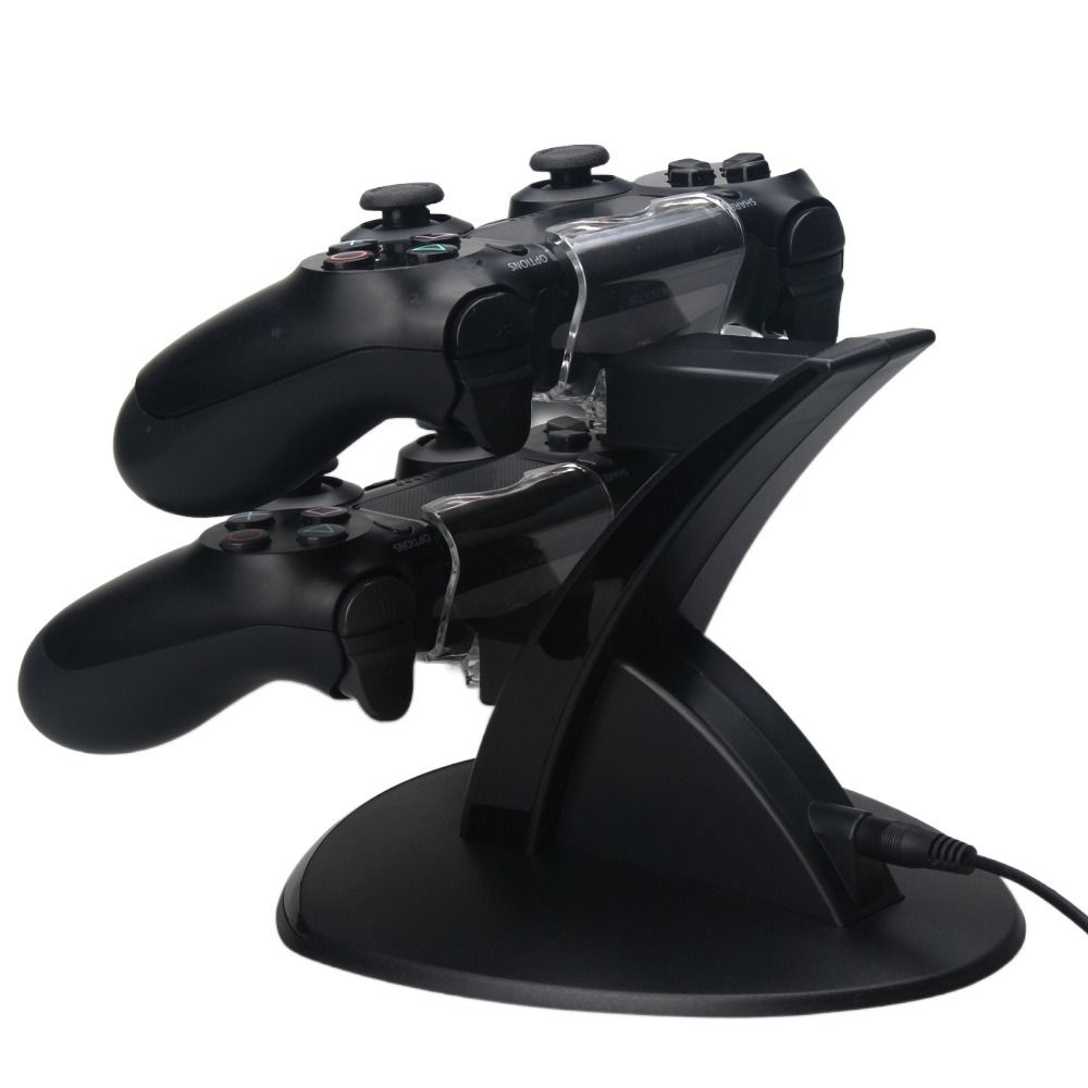Durable Plastic Dual USB Charger Stand Fast Charging Black Game ...