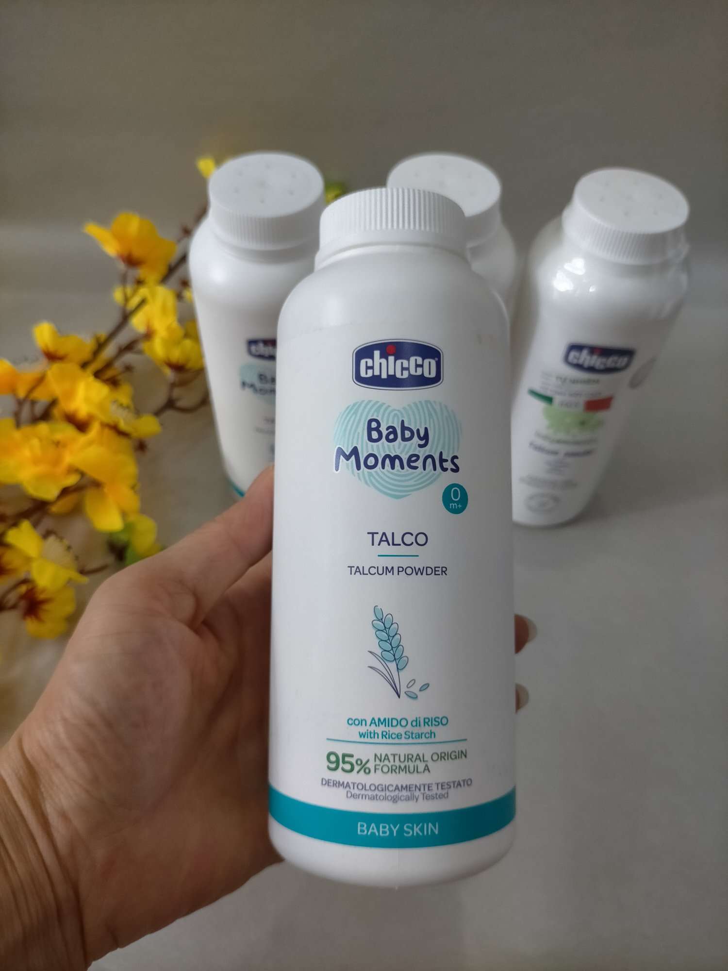 Phấn Rôm Tinh Bột Gạo Chicco cho bé 0M+
