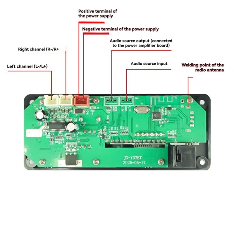 Bluetooth%20MP3%20Decoder%20Board%20DIY%20MP3%20WAV%20Decoder%20Board%20DC%2012V%20Wireless%20Car%20MP3%20Player%20TF%20Card%20Slot%20USB%20FM%20with%206.5mm%20Mic%20-%20Image%202