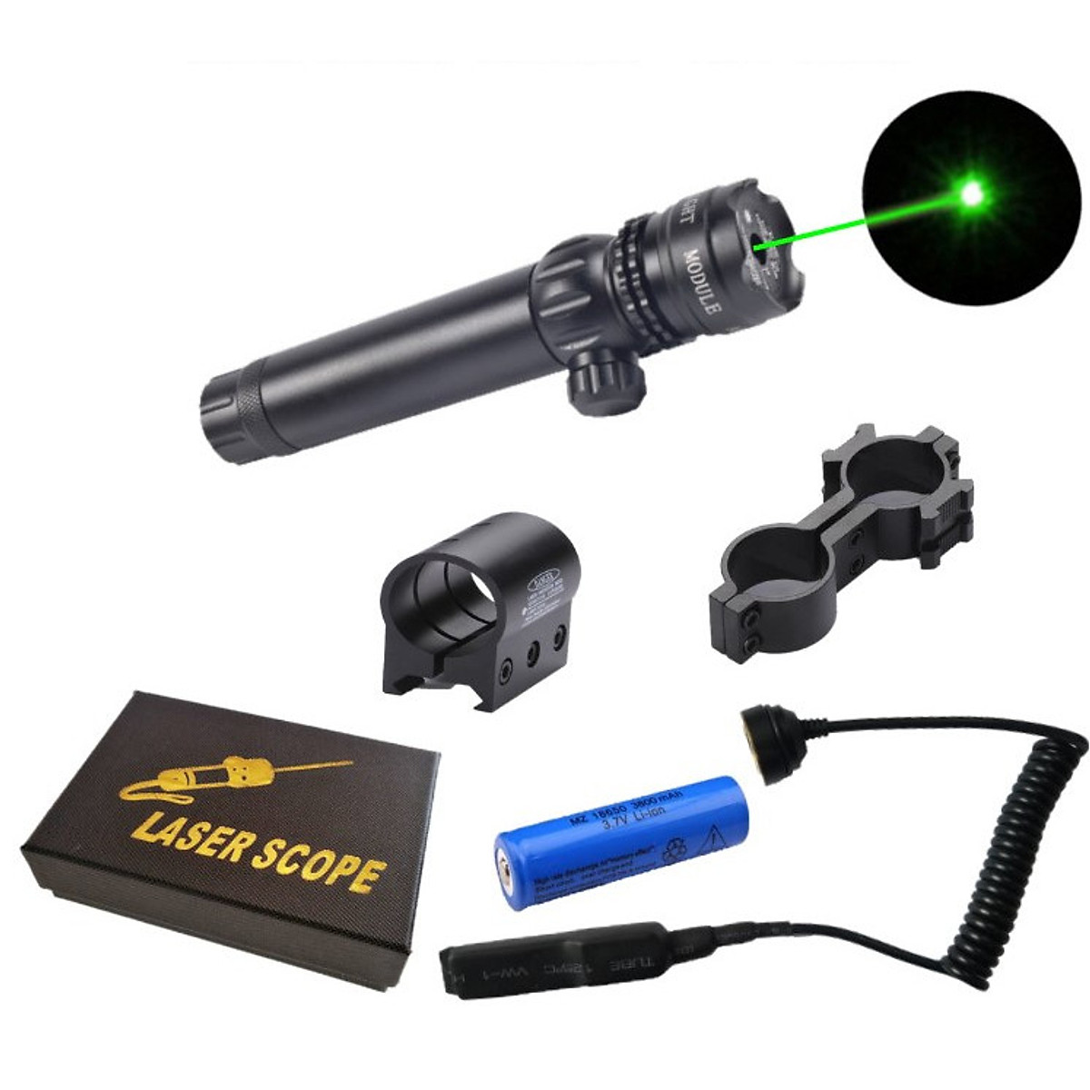 Đèn laze - bút laze -chỉnh tâm - kẹp ống gía rẻ. đèn laser - bút laze - gắn rảnh kẹp nòng - tia xanh - đầy đủ phụ kiện và sạc pin.