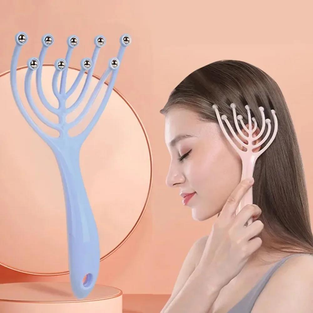 Jiufeng Fashion 1 Pc Head Massager Scalp Neck Comb Roller Five Finger 9 ...