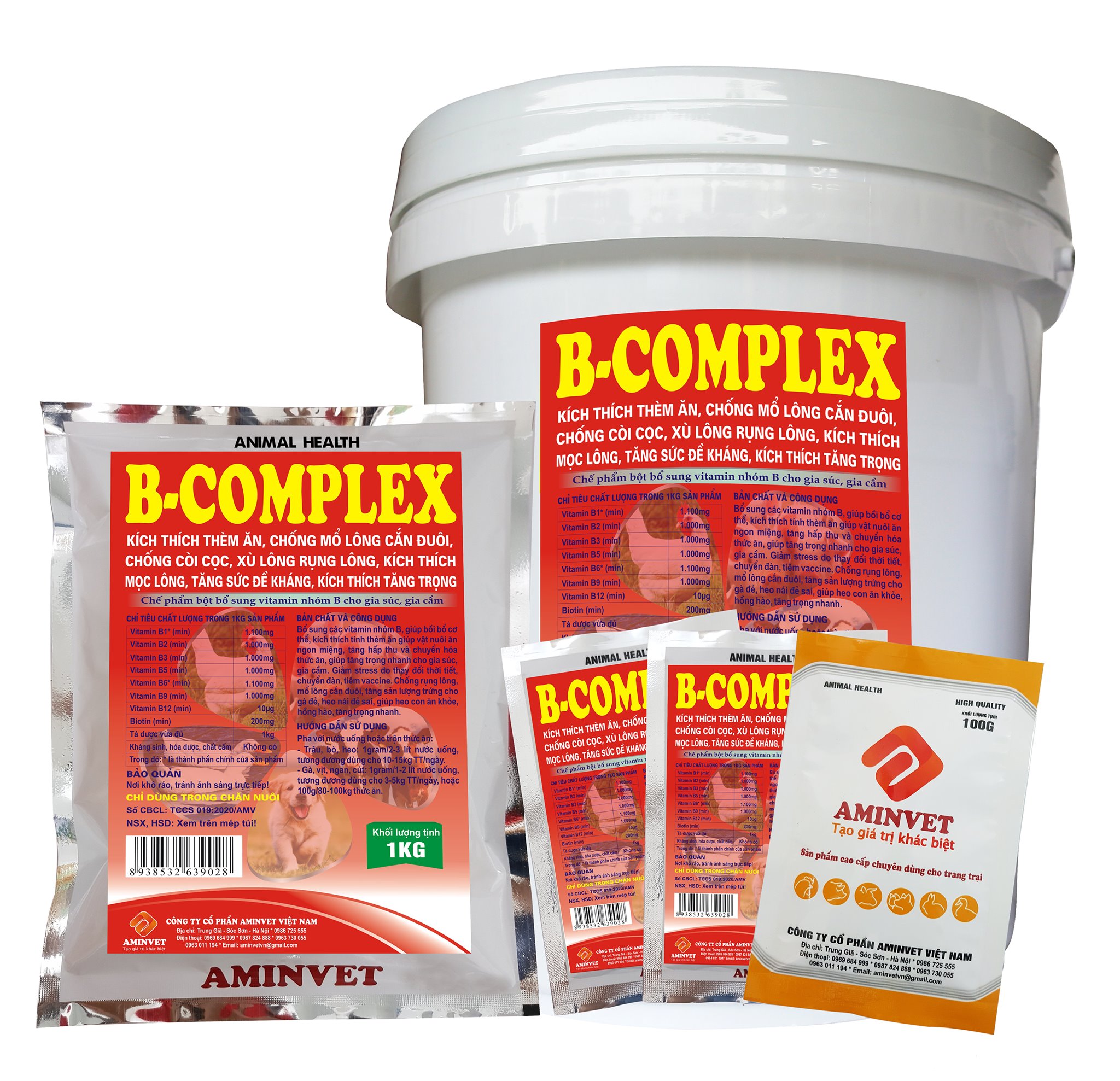 Bcomplex dùng cho chó, mèo, lợn, gà (1kg/gói)