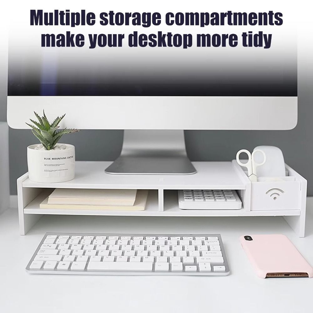 Convenient Easy Assemble PC Computer Screen Stand Multi Compartment ...