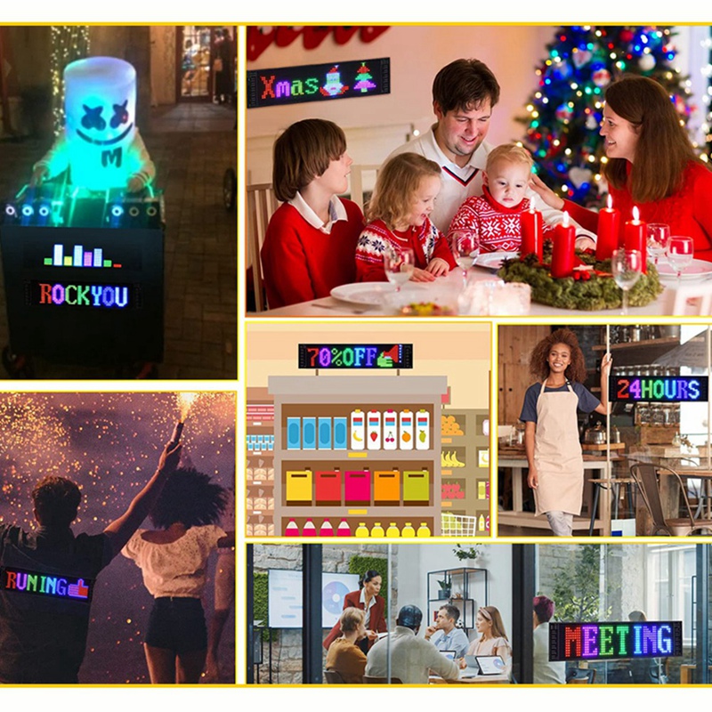 (ZNDG) LED Pixel Panel,USB 5V Flexible LED Module RGB Scrolling Text Animation Display,Bluetooth APP