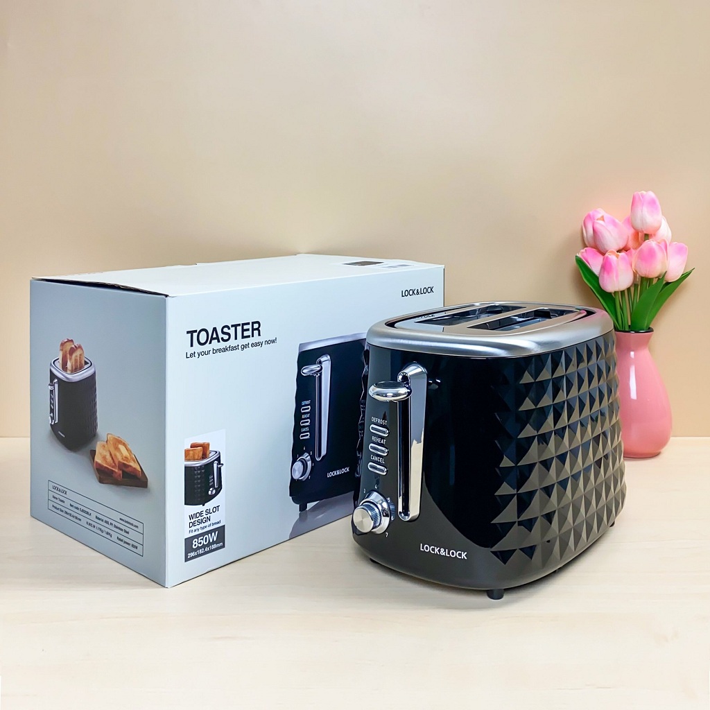 Máy Nướng Bánh Mì Lock&Lock Công Suất 800W EJB- 222BLK