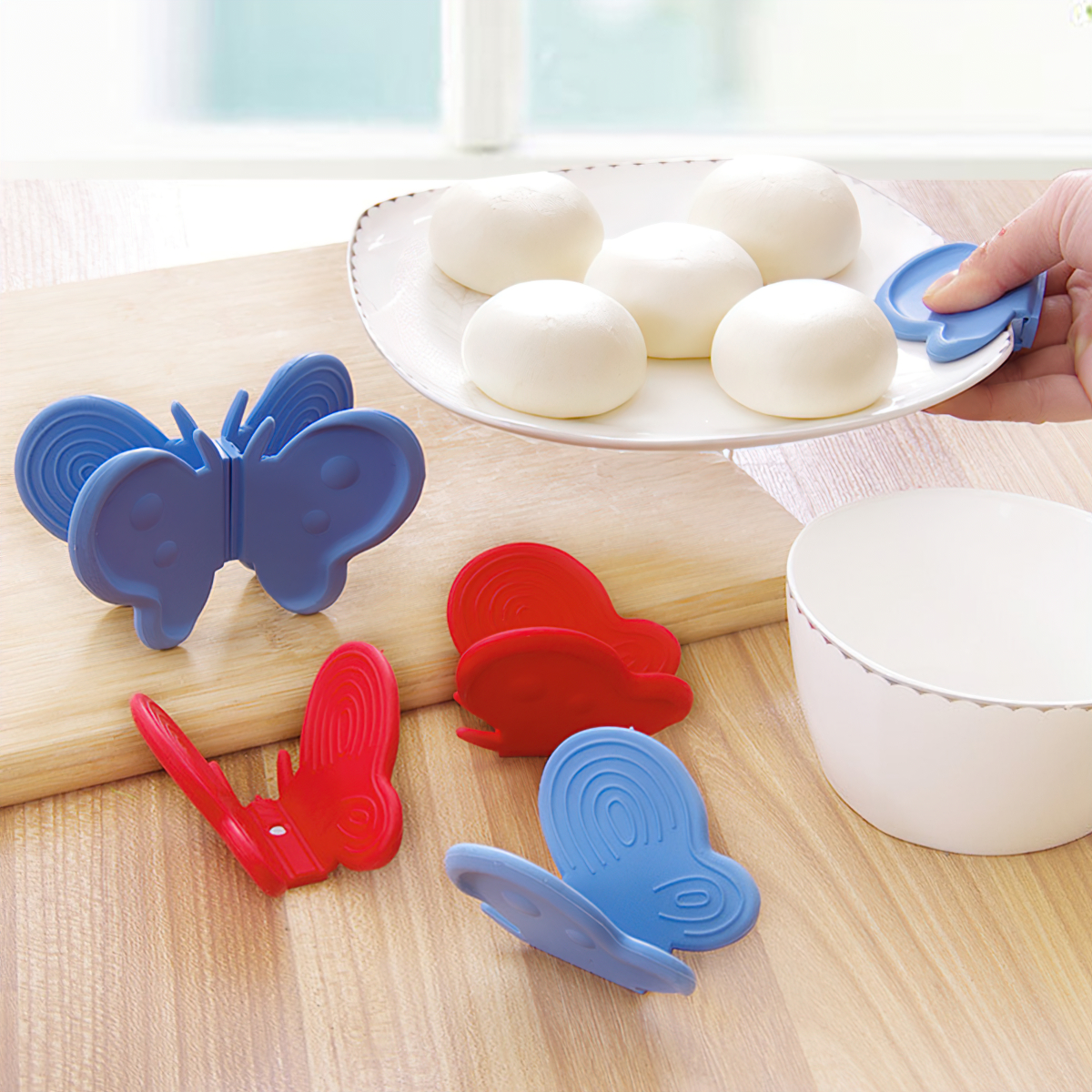 Kẹp bát đĩa bằng nồi silicone hình cánh bướm chống trượt & cách nhiệt GA625
