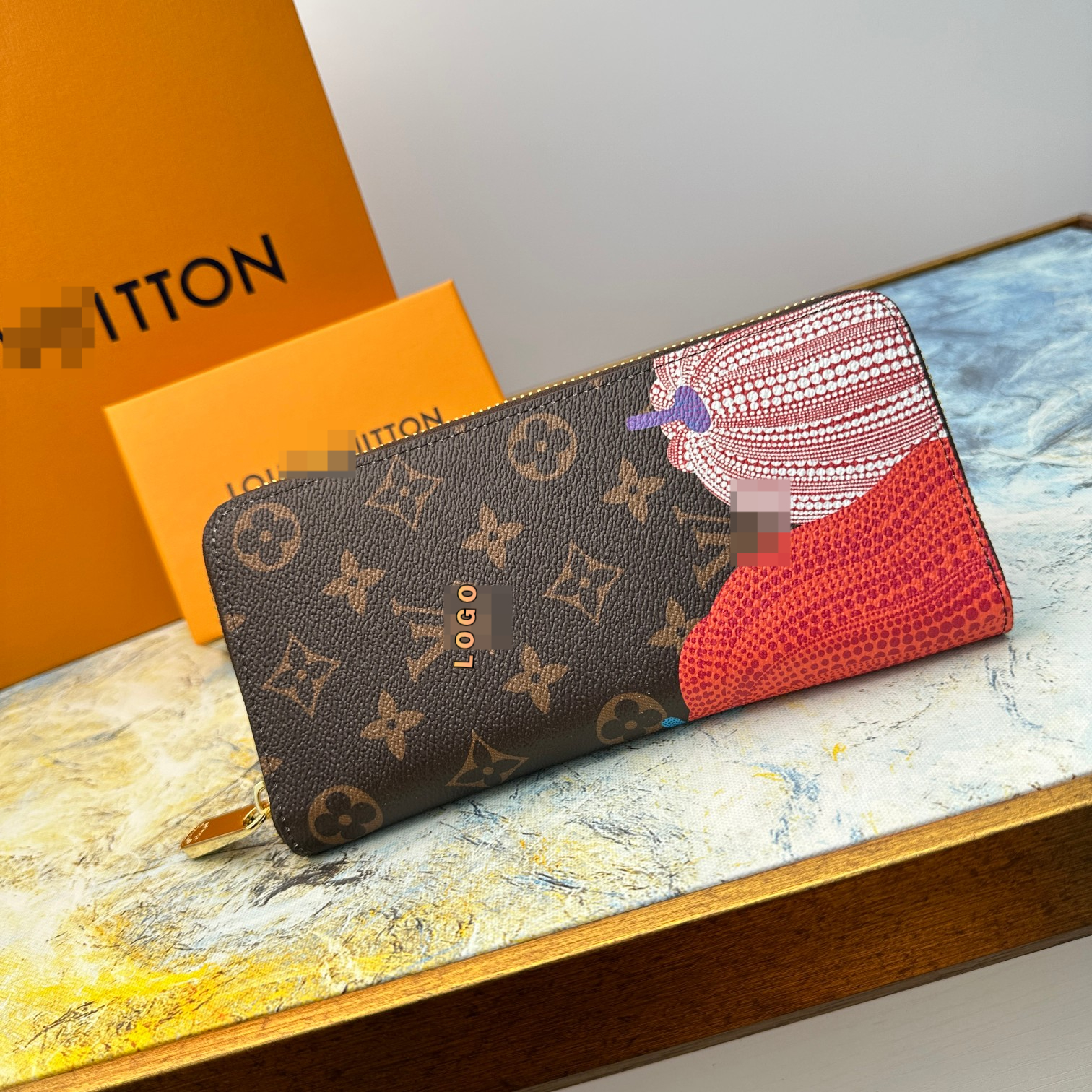 Louis Vuitton Kusama Monogram Eclipse Reverse Card Case Wallet