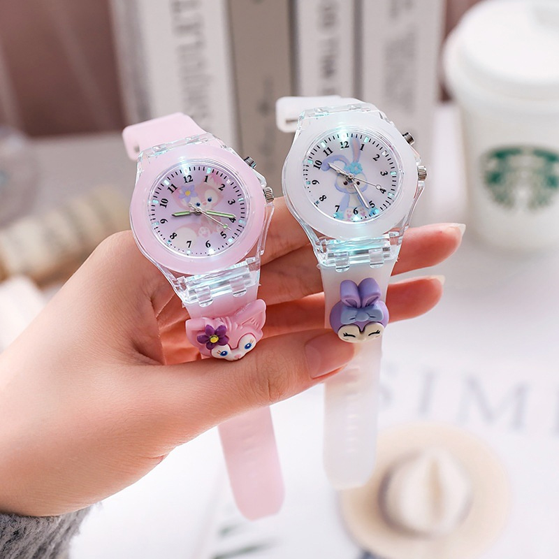 Sanrio Hello Kitty Watch Cartoon My Melody Kuromi Colorful Luminous Student Quartz Pointer Digital Watches Kids Holiday Gifts. 
