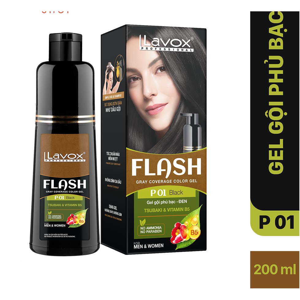 Dầu Gội phủ Bạc Lavox Flash- Dung tích lớn 200ml